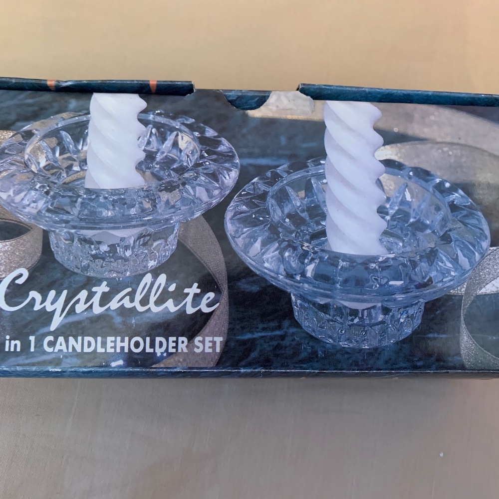 Crystallite Crystal Glass 3-in-1 Candleholder Set 2 pcs votive candleholder set